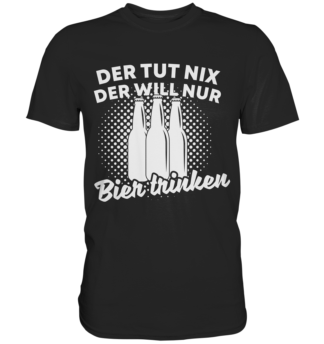 Maglietta Divertente Uomo MoonWorks 'Der Tut Nix, Der Will Nur Bier', Nero, XXXL. 100% Cotone Jersey, Vestibilità Slim (fino A 2XL) E Comfort (da 3XL). Perfetta Per Amanti Della Birra.