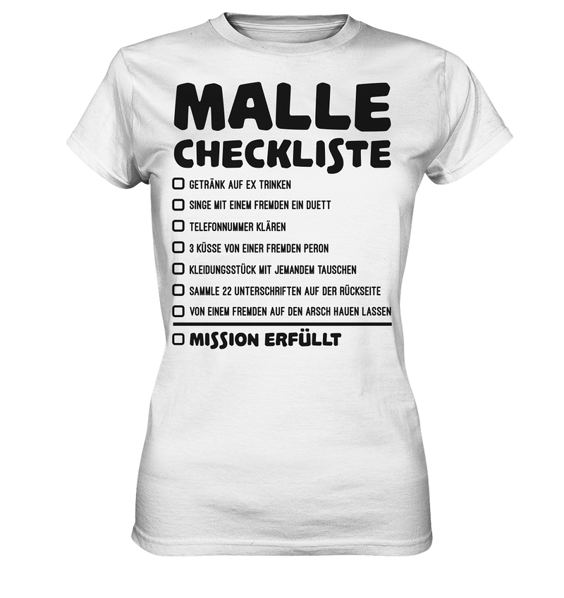 Malle Checkliste | Frauen T-Shirt