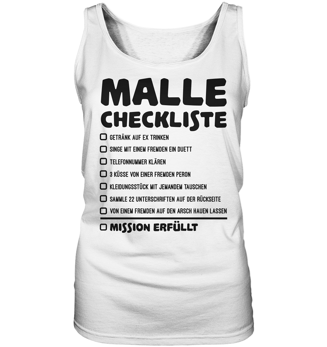 Malle Checkliste | Frauen Tanktop - Bierista