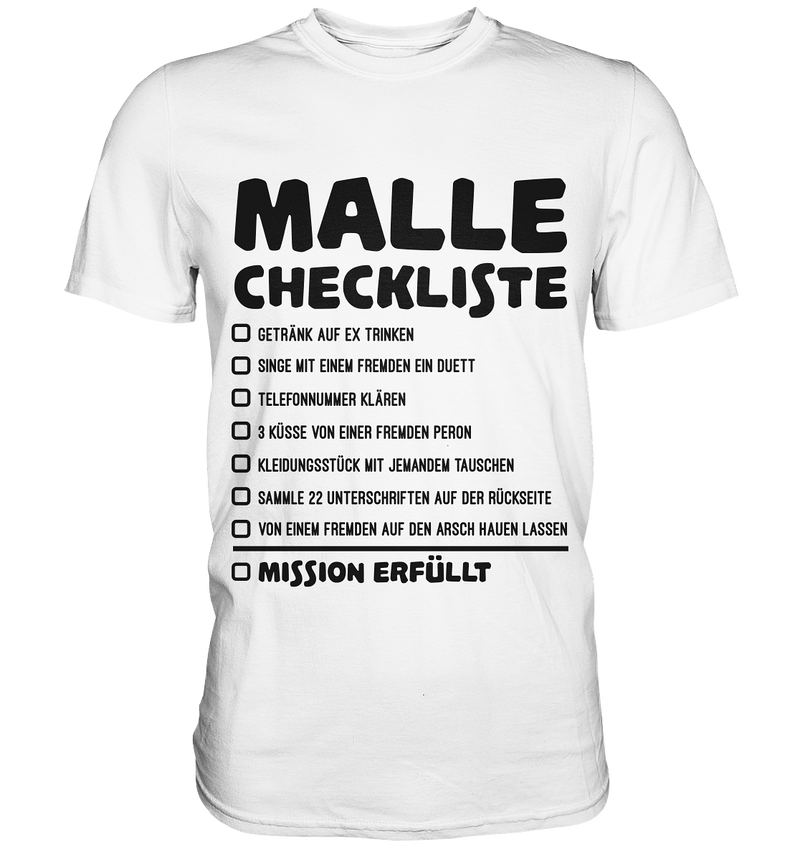 Malle Checkliste | Männer T-shirt